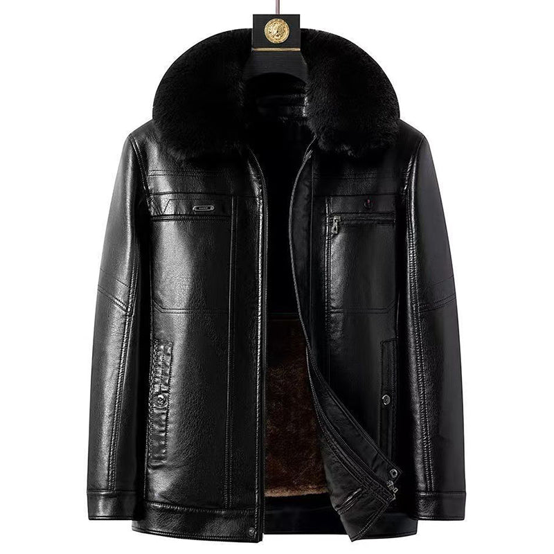 ✨New Arrival✨Men's Winter Leather Jacket With Plush Lining-8