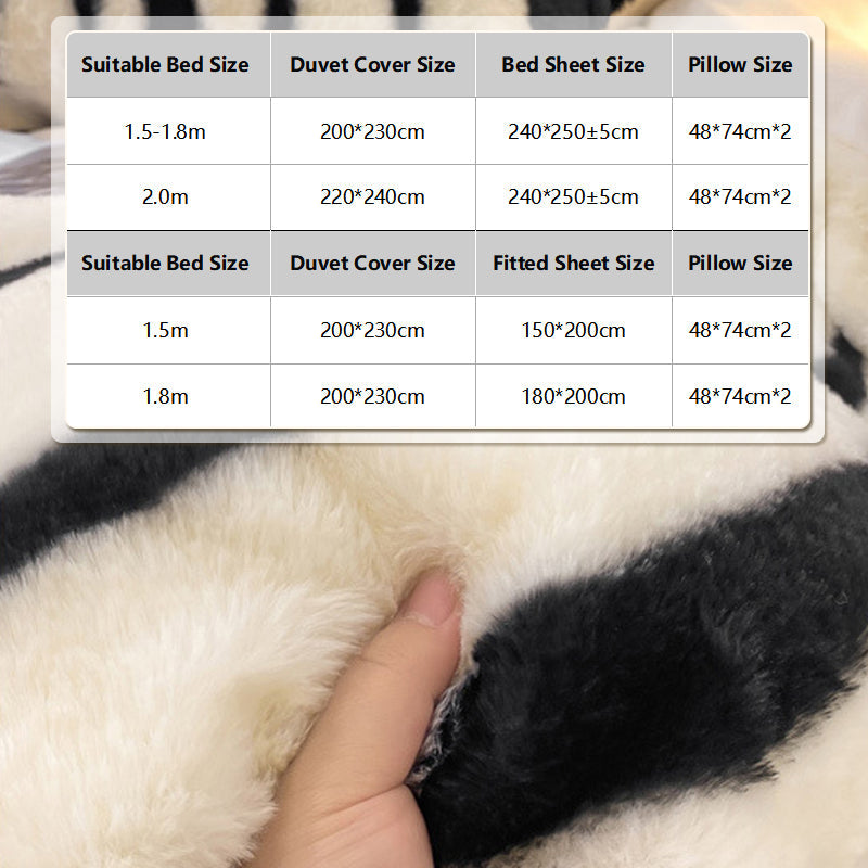 👍[High quality] 🔥Milk plush thick warm 4-piece bedding set-8
