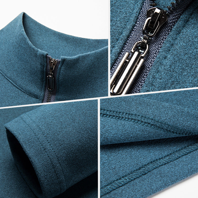 ✨New Arrival✨Men's Warm Long Sleeve Quarter Zip Sweatshirt-4