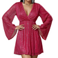 V-neck Long Sleeve Sequin Dress-9