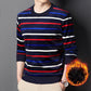 🔥Give the elders a warm winter🍃Men's warm striped comfortable and fashionable sweater-9