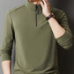 🔥HOT SALE🔥Men's Solid Half Zip Long Sleeve Tops-1