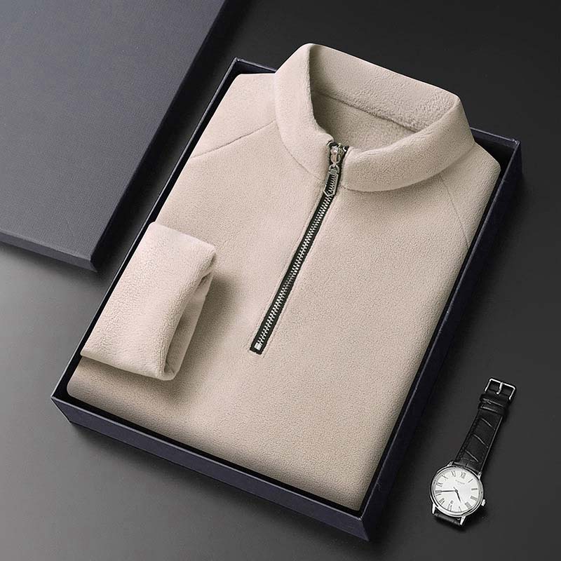 ✨New Arrival✨Men's Solid Half Zip Long-Sleeve Tops-7