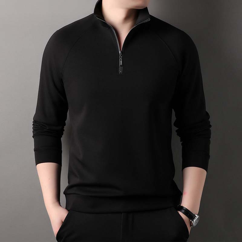 ✨New Arrival✨Men's Solid Half Zip Long-Sleeve Tops-10