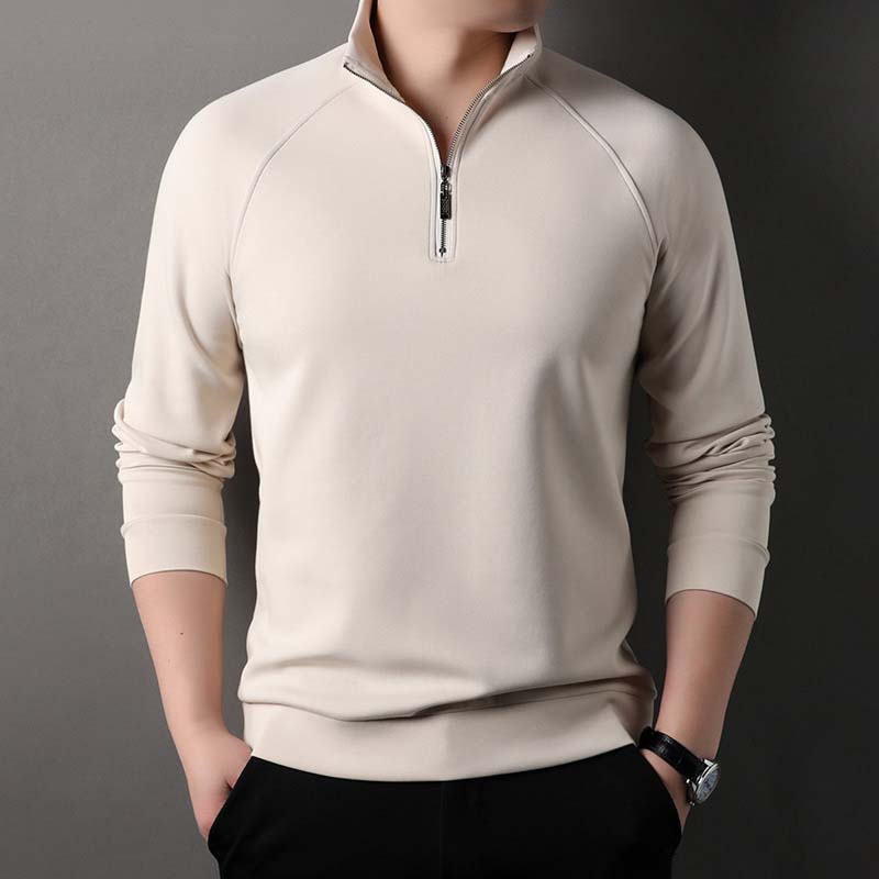 ✨New Arrival✨Men's Solid Half Zip Long-Sleeve Tops-11
