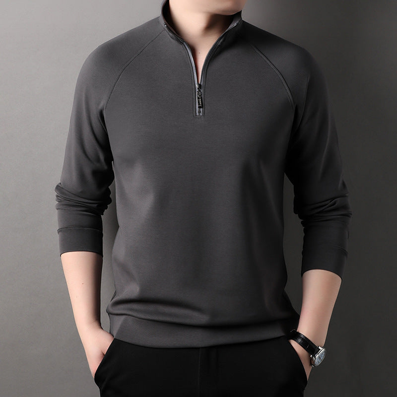 ✨New Arrival✨Men's Solid Half Zip Long-Sleeve Tops-13