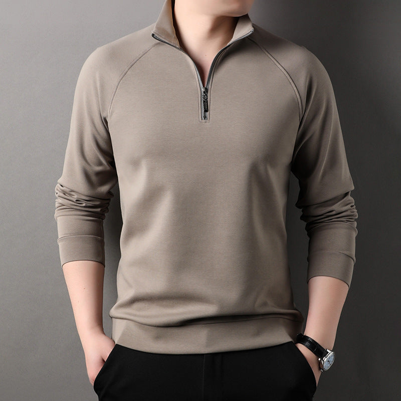 ✨New Arrival✨Men's Solid Half Zip Long-Sleeve Tops-12