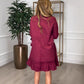 ⏳Limited Sale 50% OFF🌸Women's Long-Sleeve Round-Neck Dress with Pleated Hem-2