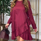 ⏳Limited Sale 50% OFF🌸Women's Long-Sleeve Round-Neck Dress with Pleated Hem-4