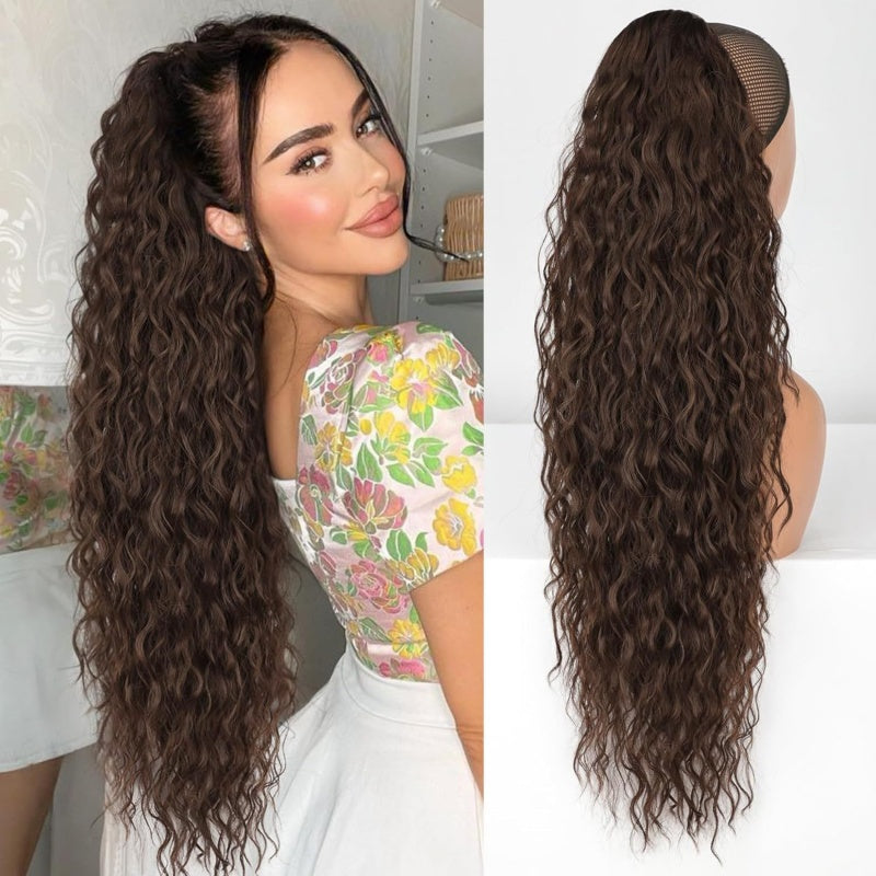 💜 LAST DAY PROMOTION - 50%OFF💜Curly Wavy Frizzy Hair Extension with Ponytail-3