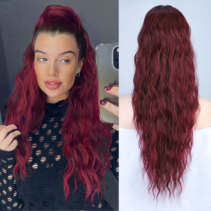 💜 LAST DAY PROMOTION - 50%OFF💜Curly Wavy Frizzy Hair Extension with Ponytail-14
