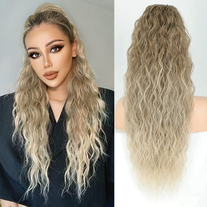 💜 LAST DAY PROMOTION - 50%OFF💜Curly Wavy Frizzy Hair Extension with Ponytail-4