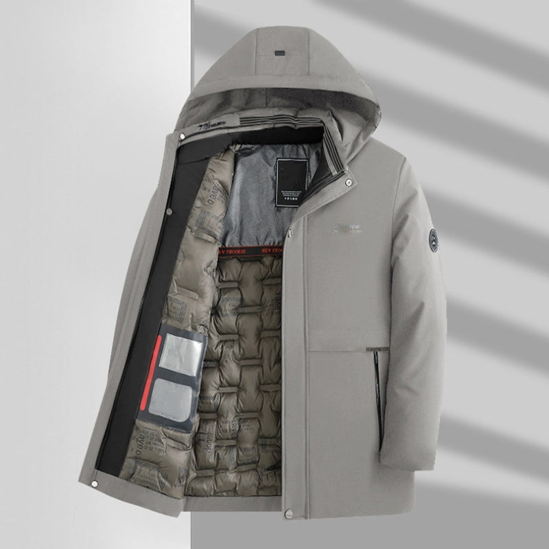 🔥Give the elders a warm winter🍃Men's Business Padded Parka-3
