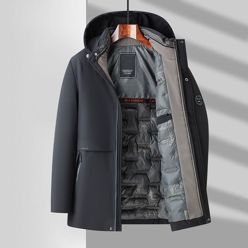 🔥Give the elders a warm winter🍃Men's Business Padded Parka-2