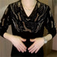 Damen Glitzernder Strickpullover mit V-Ausschnitt