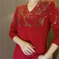 Damen Glitzernder Strickpullover mit V-Ausschnitt