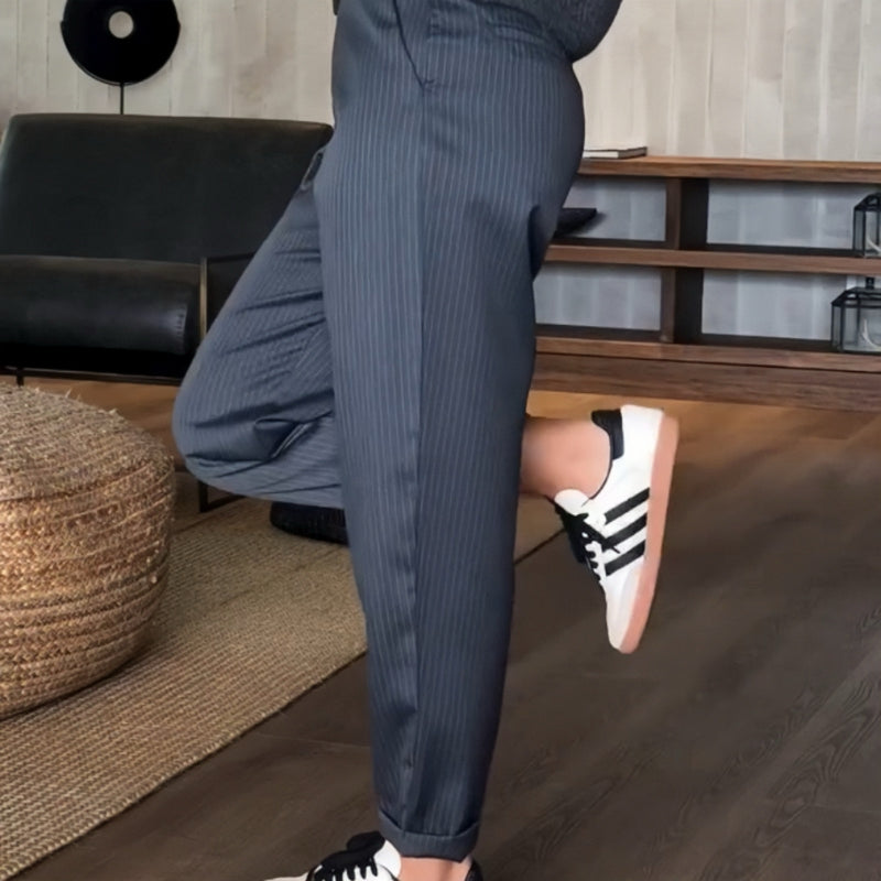Unisex High Waist Casual Straight Blazer Pants-2