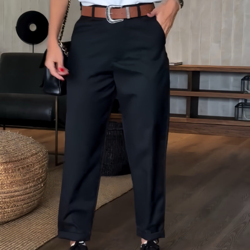 Unisex High Waist Casual Straight Blazer Pants-1