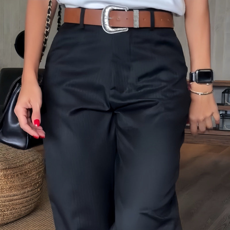 Unisex High Waist Casual Straight Blazer Pants-3