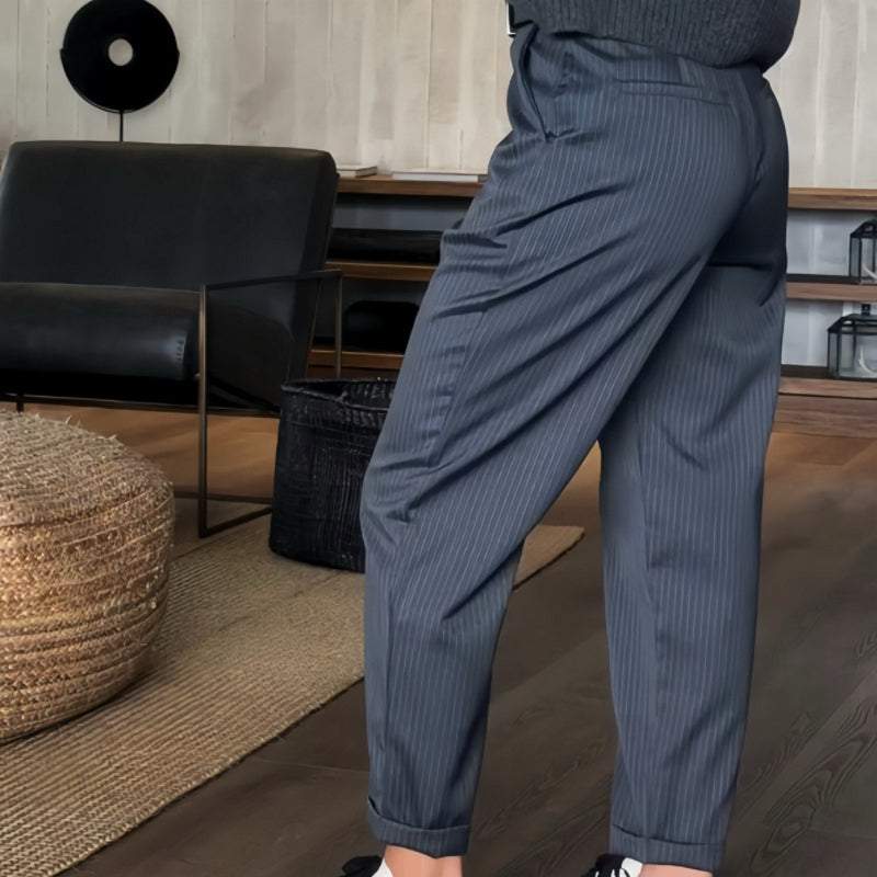 Unisex High Waist Casual Straight Blazer Pants-7