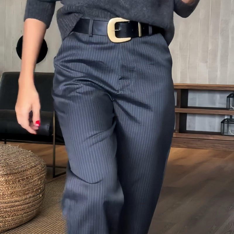 Unisex High Waist Casual Straight Blazer Pants-6