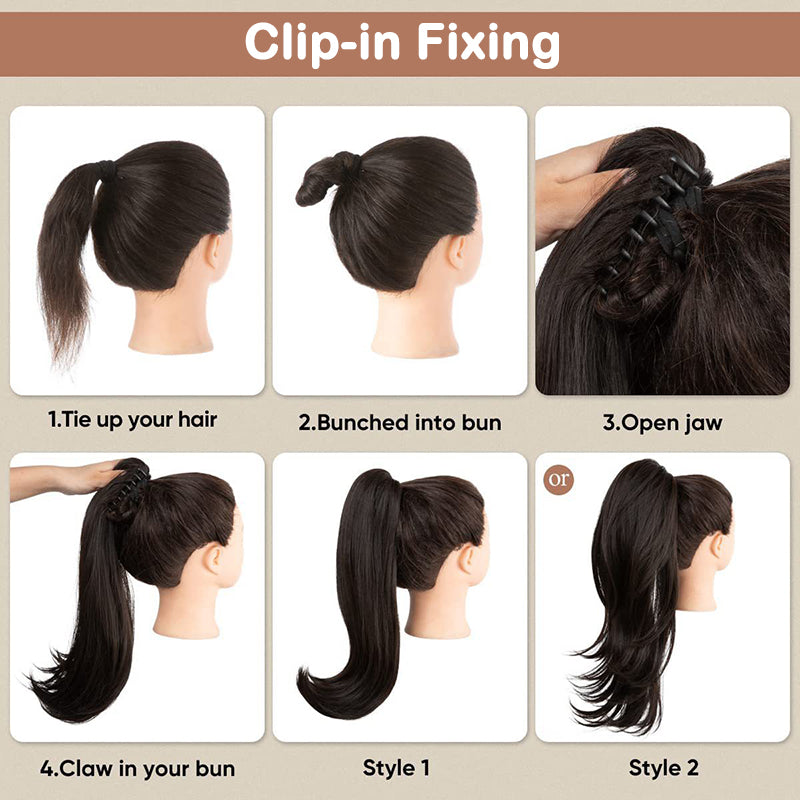 💜 LAST DAY PROMOTION - 50%OFF💜Curly Wavy Frizzy Hair Extension with Ponytail-10