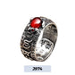 Rijkdom in de hand! Lucky Pixiu open ring met edelsteendecoratie