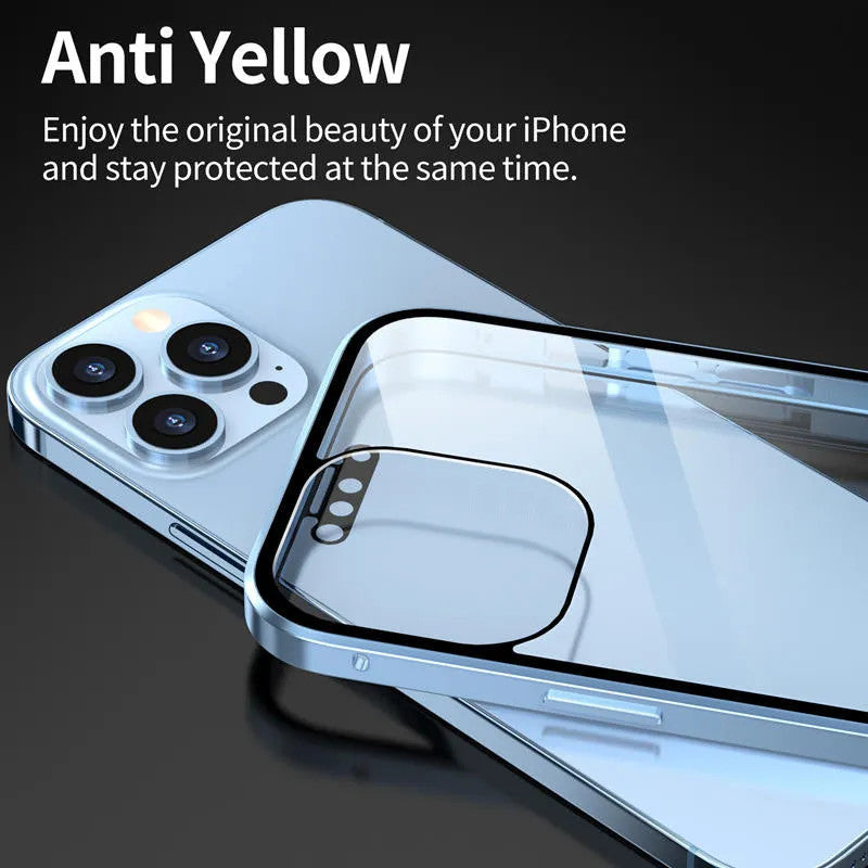 Magnetic double-sided anti-peep glass mobile phone case for iPhone-7