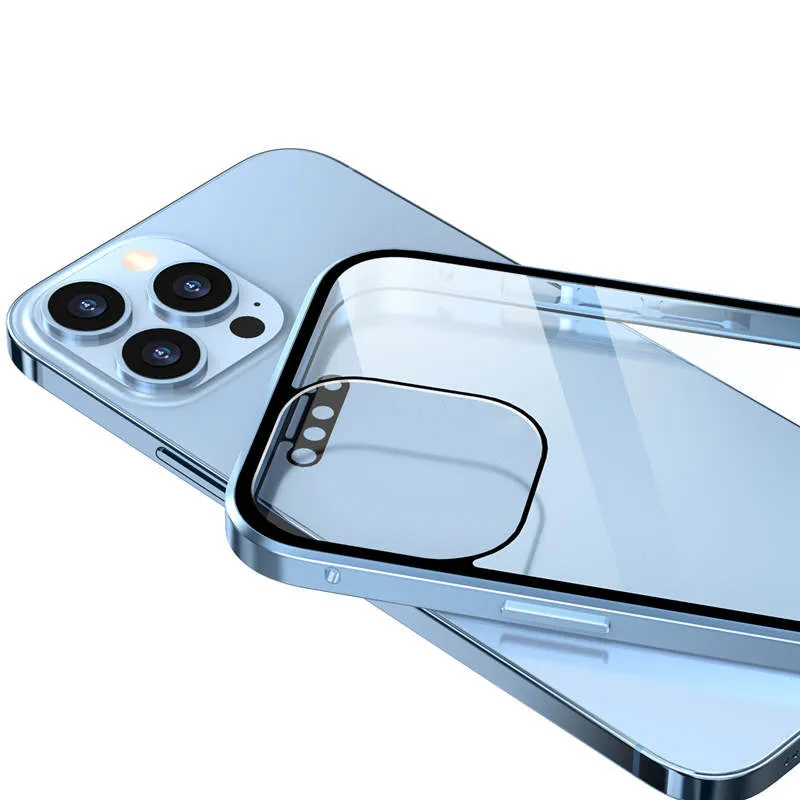 Magnetic double-sided anti-peep glass mobile phone case for iPhone-11