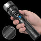 Lampe de poche laser blanc avec zoom, banque d'alimentation et écran numérique