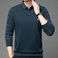 Herren-Shirt mit langen Ärmeln und Hemdkragen in Layering-Optik