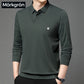 Herren-Shirt mit langen Ärmeln und Hemdkragen in Layering-Optik