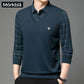 Herren-Shirt mit langen Ärmeln und Hemdkragen in Layering-Optik