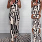 V-Neck Printed Sleeveless Top & Pants Set