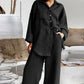 Casual, loosely sitting two -part set made of shirt and pants for women