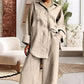 Casual, loosely sitting two -part set made of shirt and pants for women