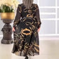 Elegant printed, casual long -sleeved dress