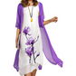 Rochie de două părți cu model de flori pentru femei