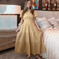 Ladies Casual Summer Short sleeve V-neck Long dresses