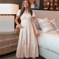 Ladies Casual Summer Short sleeve V-neck Long dresses