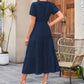 Ladies Casual Summer Short sleeve V-neck Long dresses