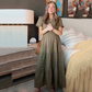 Ladies Casual Summer Short sleeve V-neck Long dresses