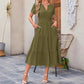Ladies Casual Summer Short sleeve V-neck Long dresses