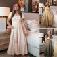 Ladies Casual Summer Short sleeve V-neck Long dresses