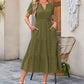 Ladies Casual Summer Short sleeve V-neck Long dresses