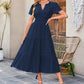 Ladies Casual Summer Short sleeve V-neck Long dresses