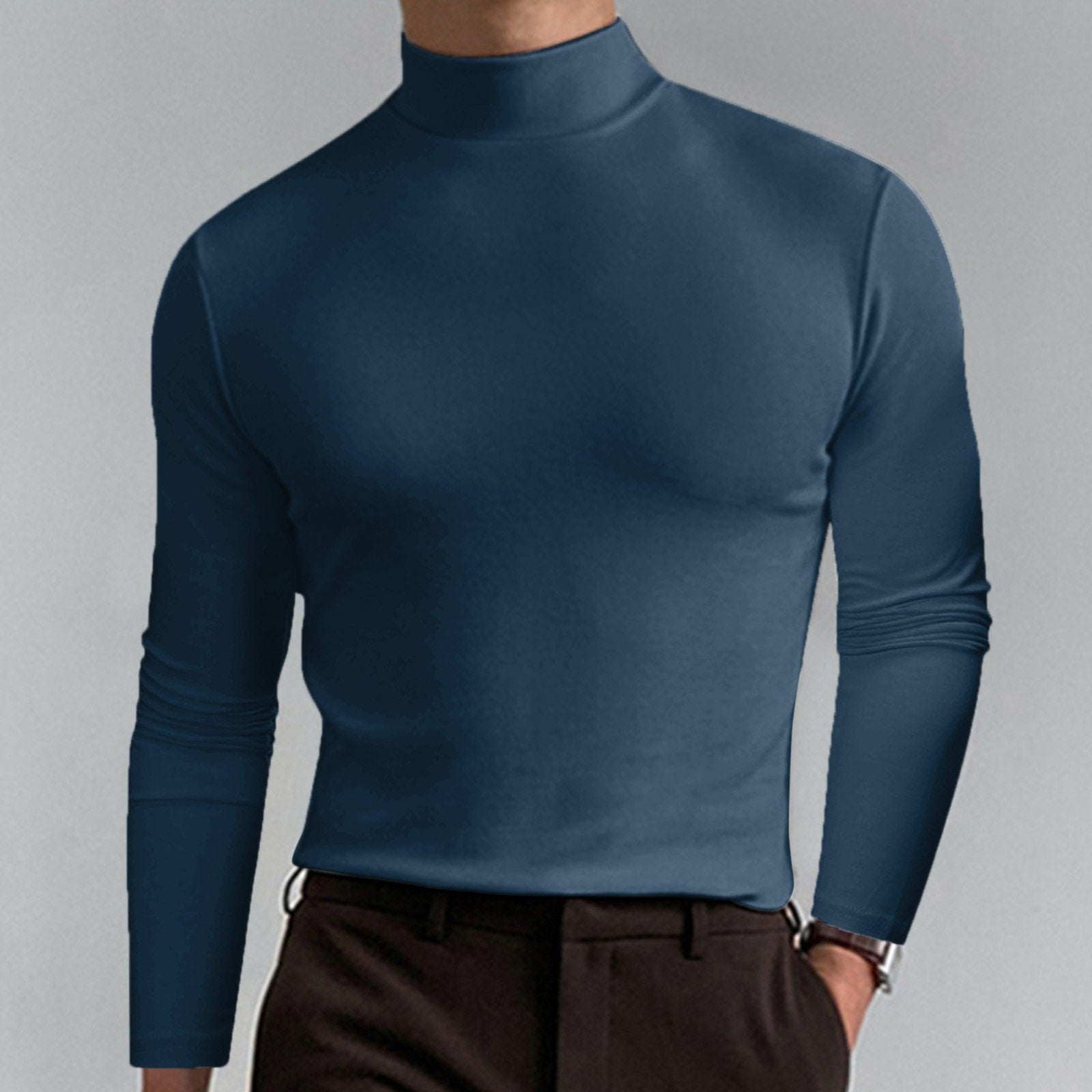 🖤Black Friday Sale:50% OFF🔥Mens High Neck Slim Fit Long Sleeve T-shirt-13
