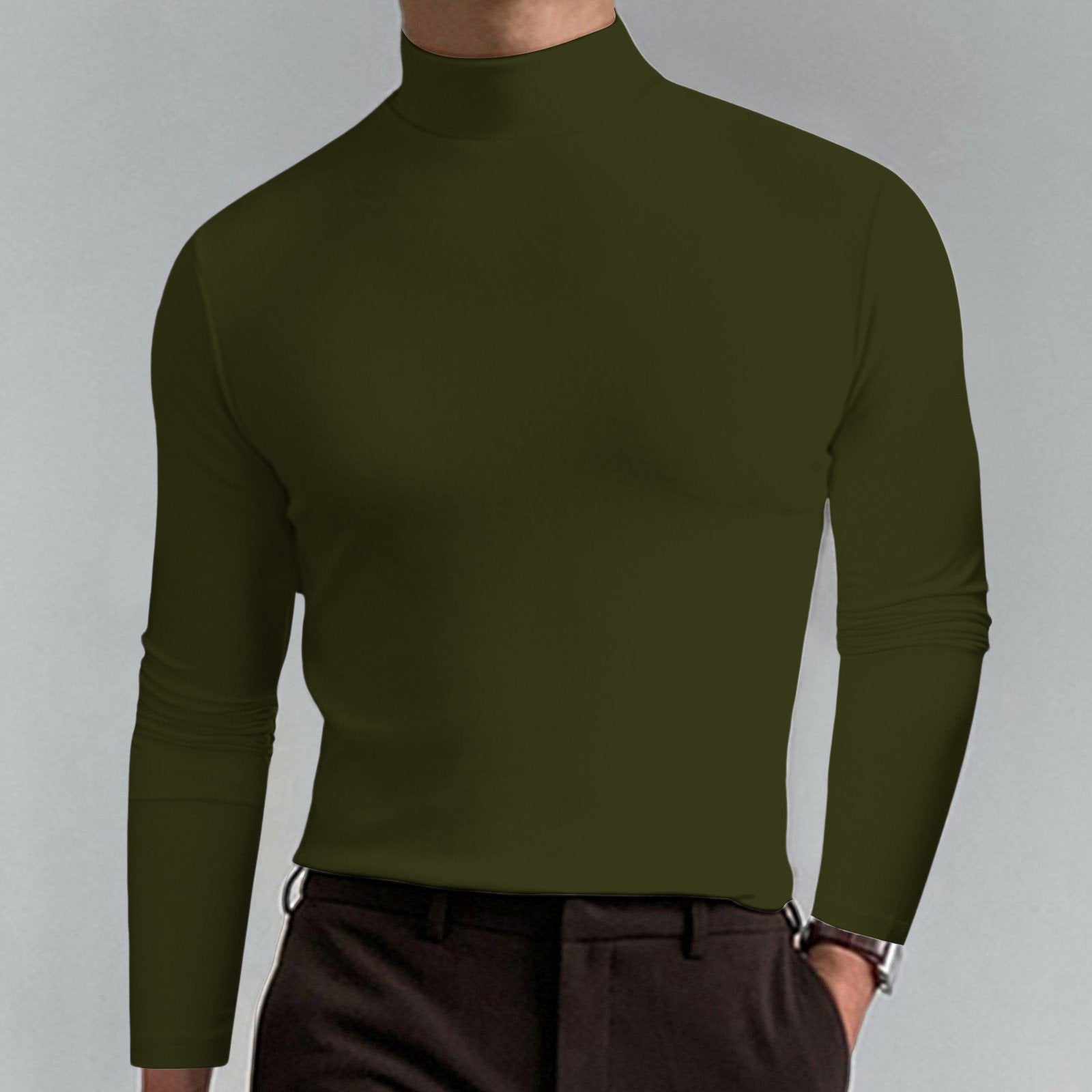 🖤Black Friday Sale:50% OFF🔥Mens High Neck Slim Fit Long Sleeve T-shirt-15