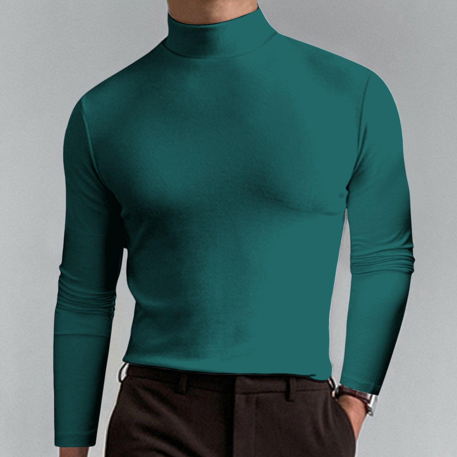 🖤Black Friday Sale:50% OFF🔥Mens High Neck Slim Fit Long Sleeve T-shirt-17
