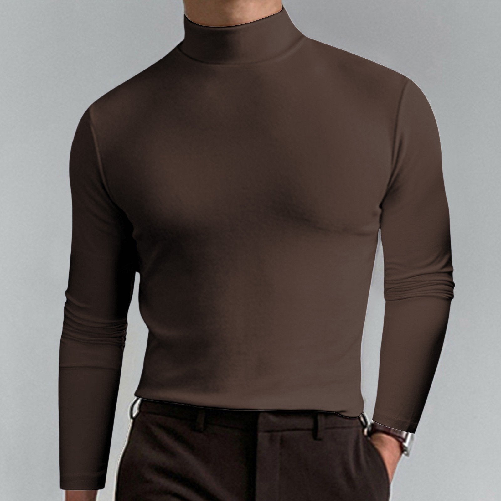 🖤Black Friday Sale:50% OFF🔥Mens High Neck Slim Fit Long Sleeve T-shirt-20